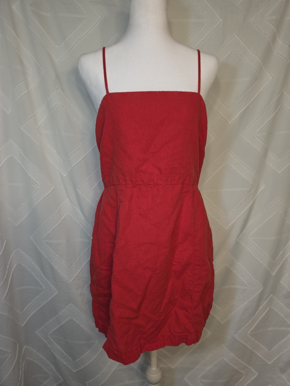 Zara Red Spaghetti-Strap Mini Dress Summer Vacation Festival